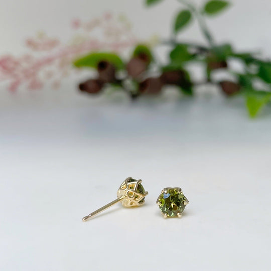 14ct Yellow Gold Fine Claw Australian Sapphire Earrings Jason Ree Design