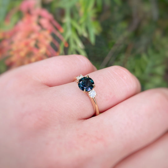 ‘Riverina Round’ 1.11ct Australian Blue sapphire & diamond ring Ring Jason Ree Design