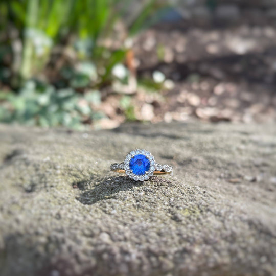 "Periwinkle" Sapphire & Diamond Engagement Ring Ring JasonRee