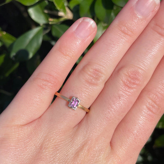"Mosaic" Pink Purple Sapphire Stacking Ring | Yellow Gold Ring JasonRee