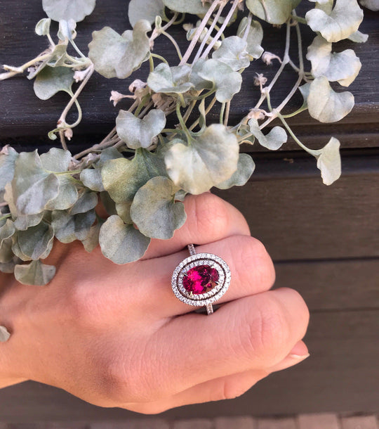 "Maraschino" 2.46ct Tourmaline & Diamond Ring
