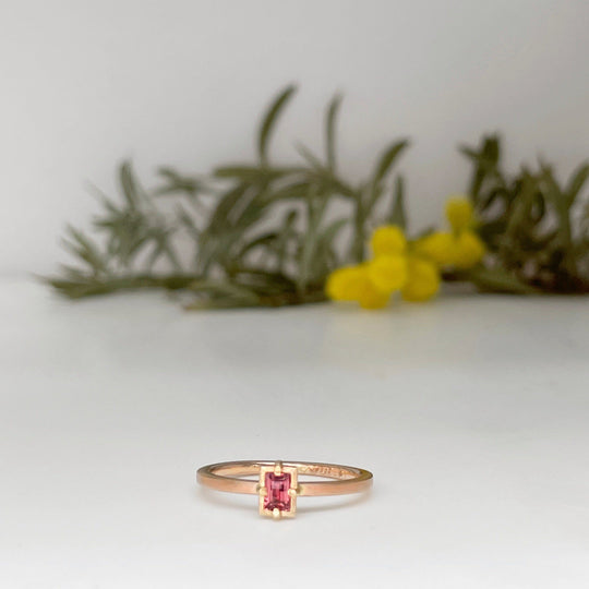 "Mosaic" Orange Sapphire Stacking Ring | Rose Gold Ring JasonRee 