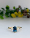 ‘Riverina’ Australian Blue/Green Sapphire & Diamond Ring