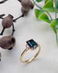 ‘Zoe’ 1.72ct Teal Radiant-Cut Australian Sapphire Ring