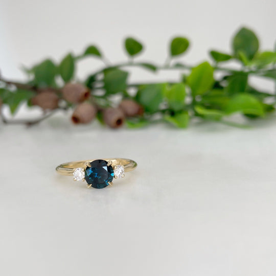 ‘Riverina Round’ 1.11ct Australian Blue sapphire & diamond ring Ring Jason Ree Design