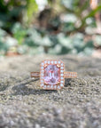 "Bellini" Peach Sapphire Diamond Rose Gold Ring