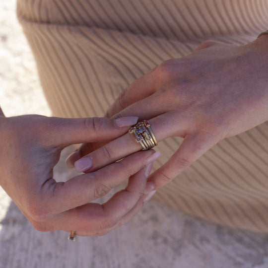 "Mosaic" Diamond Stacking Ring White Gold | 1 Diamond Ring JasonRee
