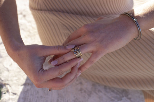 "Mosaic" Purple Grey Sapphire Stacking Ring Ring JasonRee