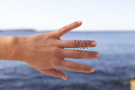 "Mosaic" Pink Purple Sapphire Stacking Ring Ring JasonRee 