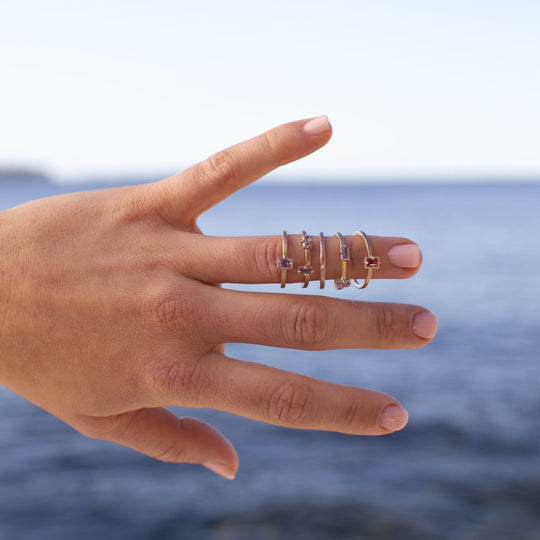 "Mosaic" Orange Sapphire Stacking Ring Ring JasonRee