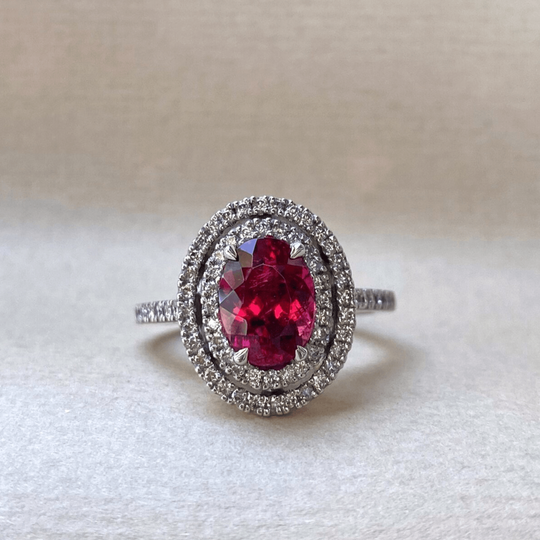 "Maraschino" 2.46ct Tourmaline & Diamond Ring
