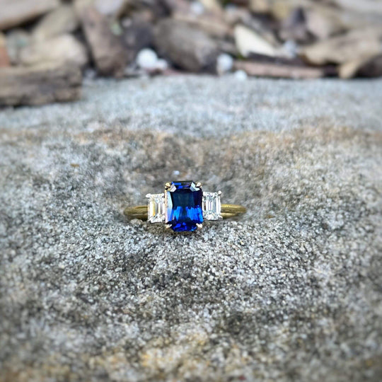 ‘Iris’ Australian Sapphire & Diamond ring Ring Jason Ree Design
