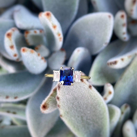 ‘Iris’ Australian Sapphire & Diamond ring Ring Jason Ree Design