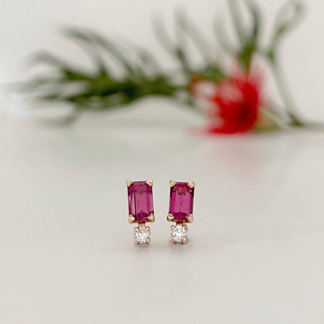 ‘Nyka’ Rhodolite garnet & diamond earrings Earrings Jason Ree Design 