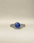 "Evelyn" Ceylon Sapphire & Diamond Engagement Ring