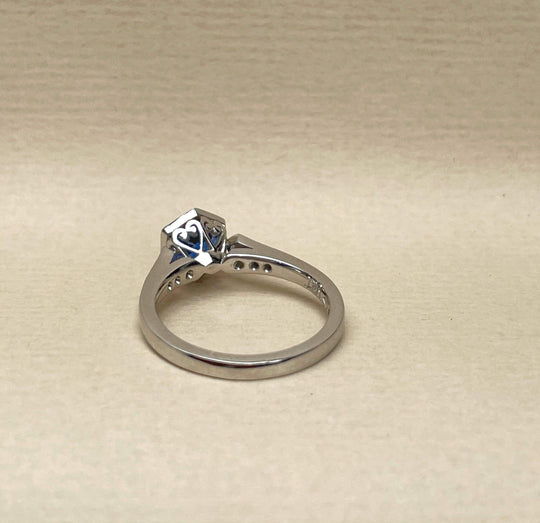 "Evelyn" Ceylon Sapphire & Diamond Engagement Ring