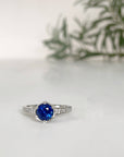 "Evelyn" Ceylon Sapphire & Diamond Engagement Ring
