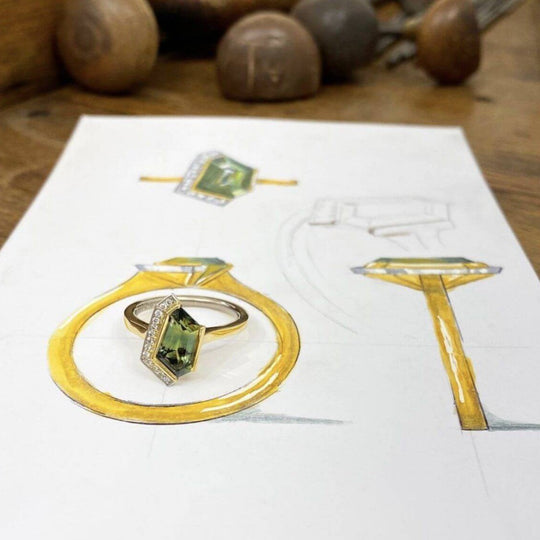 "Infinity Edge" Australian Freeform Sapphire Ring