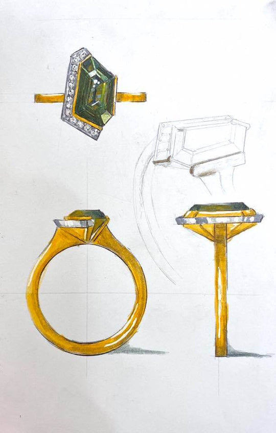 "Infinity Edge" Australian Freeform Sapphire Ring