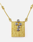 Lapponia 18ct Gold & Diamond Square Necklace Pendant Jason Ree Design