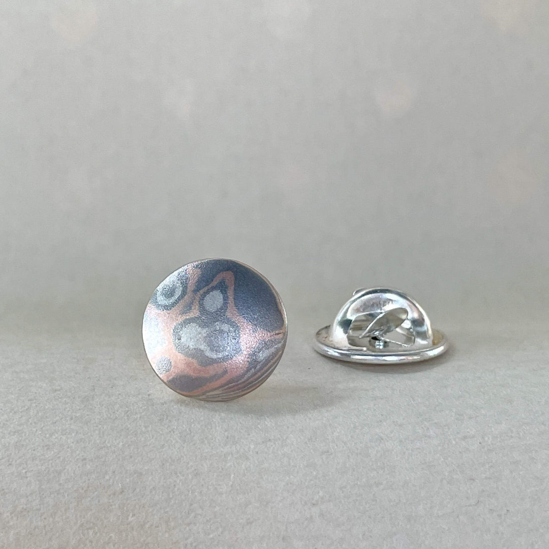 ''BlueGum" Mokume Gane Lapel Pin (Small) Jason Ree Design 
