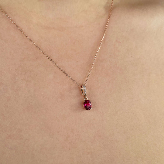 'Isabeau' pink tourmaline & diamond necklace Pendant Jason Ree Design