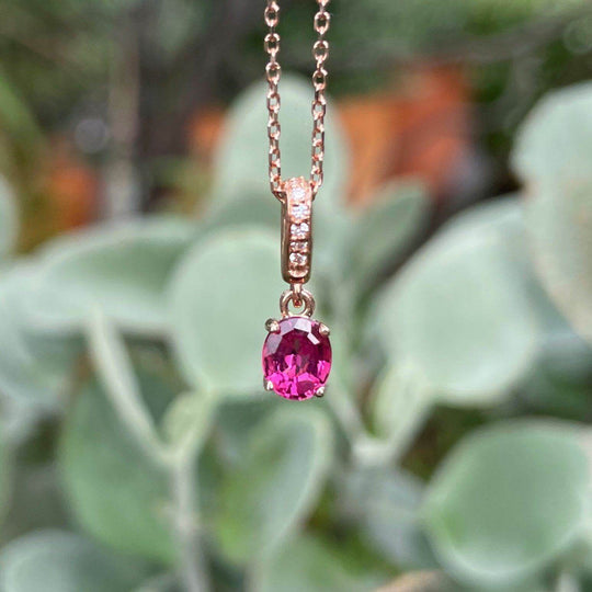 'Isabeau' pink tourmaline & diamond necklace Pendant Jason Ree Design