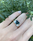 "Monaco" 1.99ct Australian Sapphire and Baguette Diamond Fan Ring Ring JasonRee