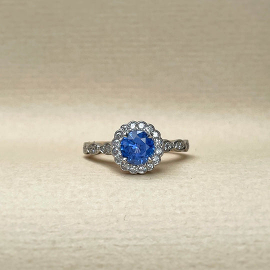 "Periwinkle" Sapphire & Diamond Engagement Ring Ring JasonRee