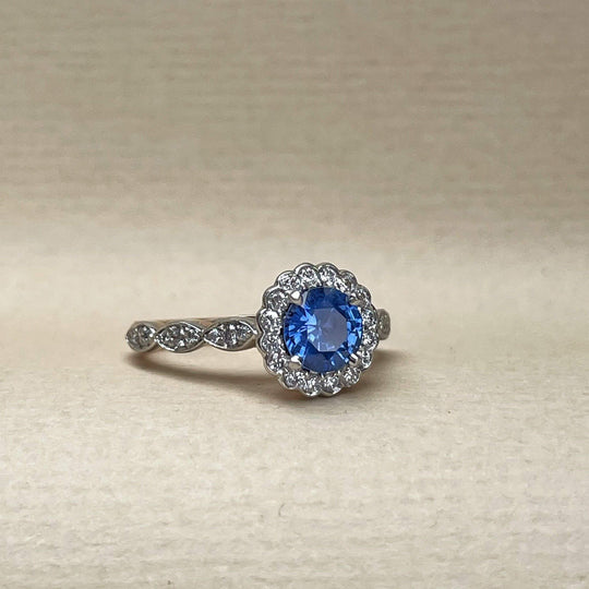 "Periwinkle" Sapphire & Diamond Engagement Ring Ring JasonRee