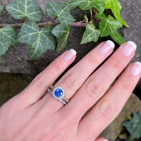 "Periwinkle" Sapphire & Diamond Engagement Ring Ring JasonRee