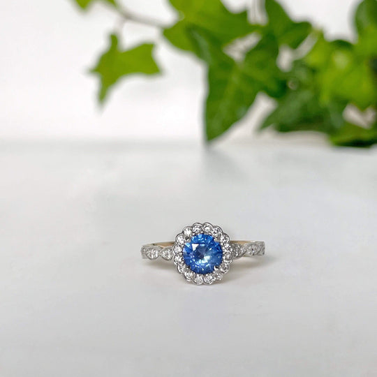 "Periwinkle" Sapphire & Diamond Engagement Ring Ring JasonRee
