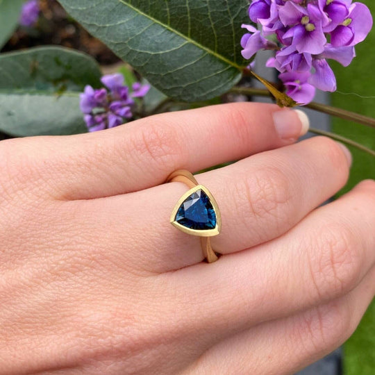 "Tangent" 1.78ct Australian Blue Trilliant Sapphire Ring Ring JasonRee