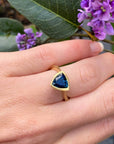 "Tangent" 1.78ct Australian Blue Trilliant Sapphire Ring Ring JasonRee