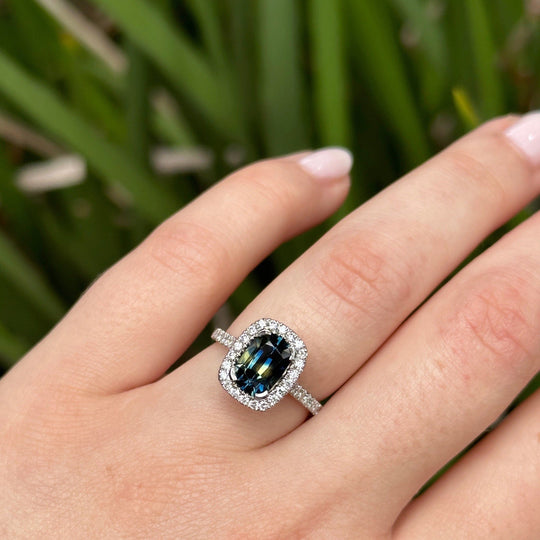 ‘Royale’ 1.99ct Australian Parti Sapphire & Diamond Platinum Ring Ring Jason Ree Design 