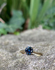 ‘Ines’ 1.26ct Blue Australian Sapphire & Fine Diamond Rail Ring Ring Jason Ree Design 