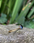 ‘Ines’ 1.26ct Blue Australian Sapphire & Fine Diamond Rail Ring Ring Jason Ree Design 