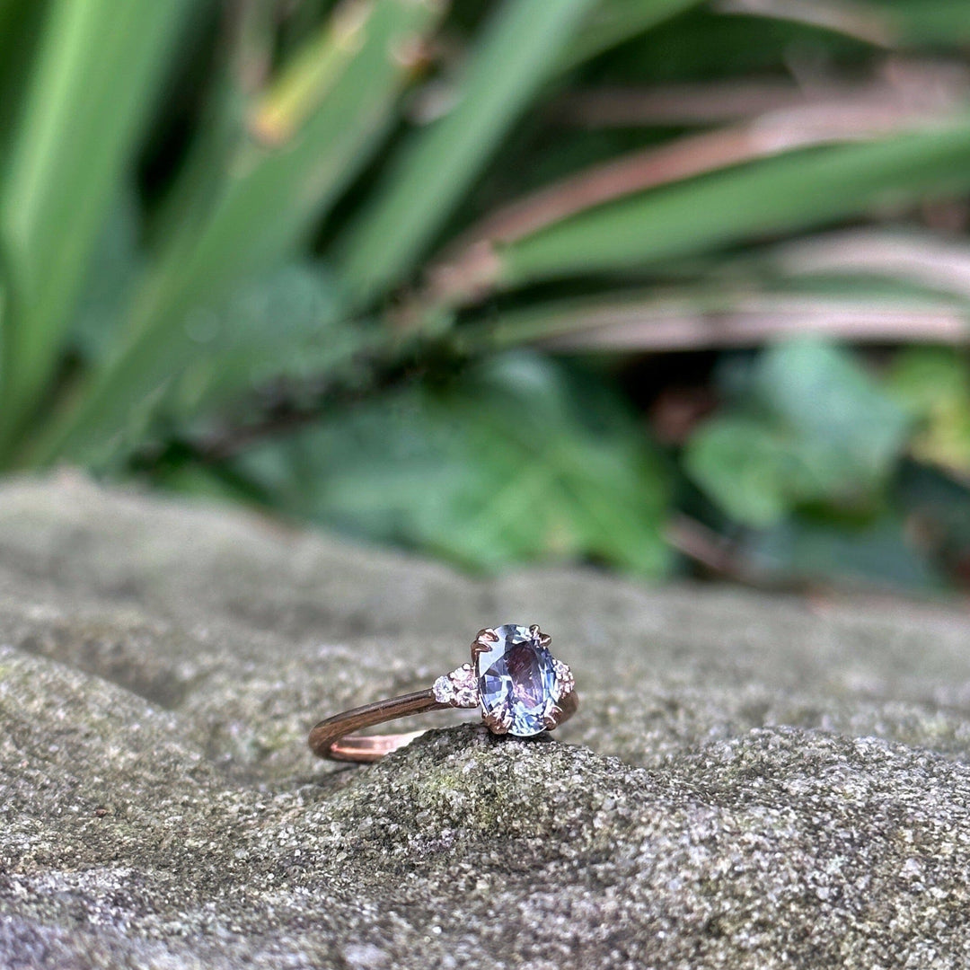 ‘MiMi’ 1.41ct Grey Sapphire & Diamond Rose Gold Ring Ring Jason Ree Design 