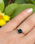 ‘Ines’ 1.26ct Blue Australian Sapphire & Fine Diamond Rail Ring Ring Jason Ree Design 