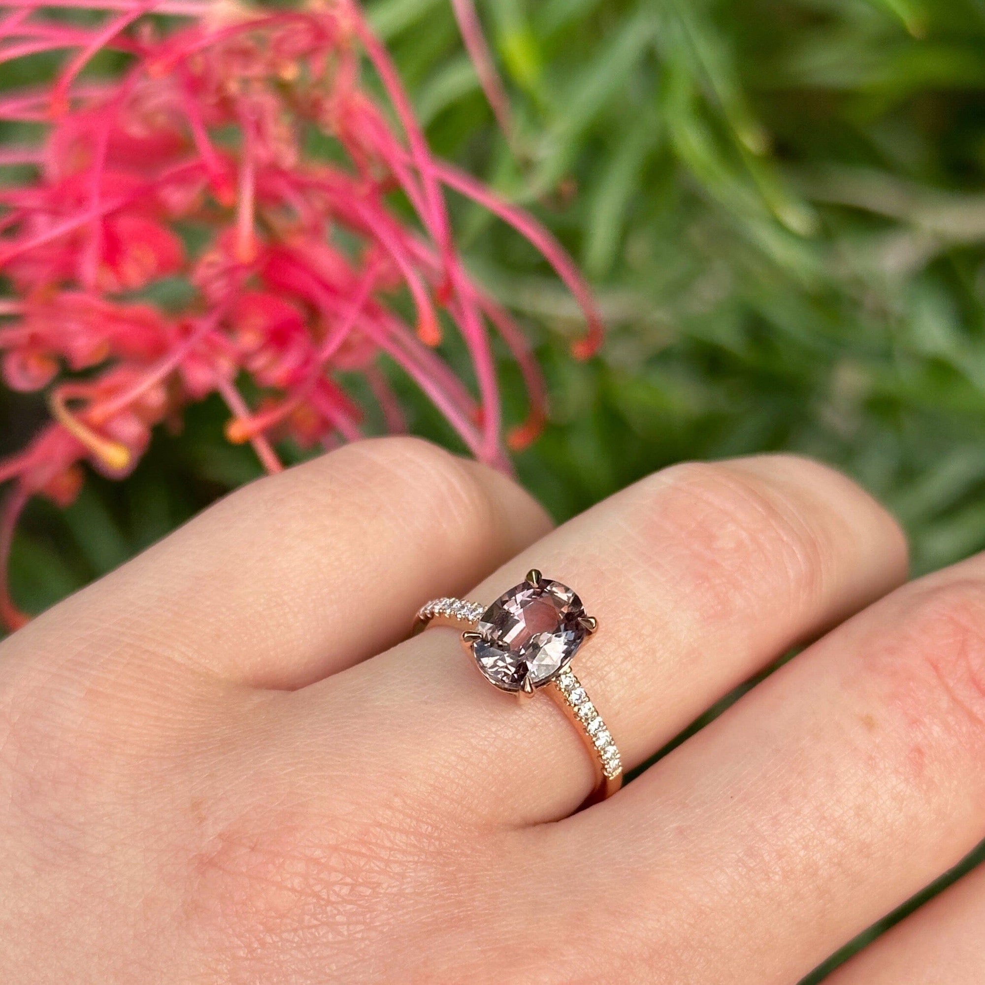 ‘Sugar Plum’ 2.48ct No Heat Madagascan Sapphire & Diamond Ring Ring Jason Ree Design 