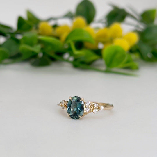 ‘Castaway’ 1.54ct Australian Teal Sapphire and Diamond Ring Ring Jason Ree Design 