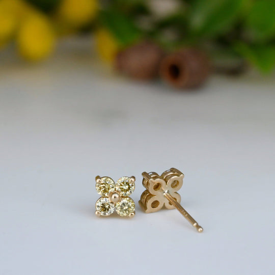 ‘Golden Grain’ 0.56cts Bright Champagne Diamond Earrings Earrings Jason Ree Design 