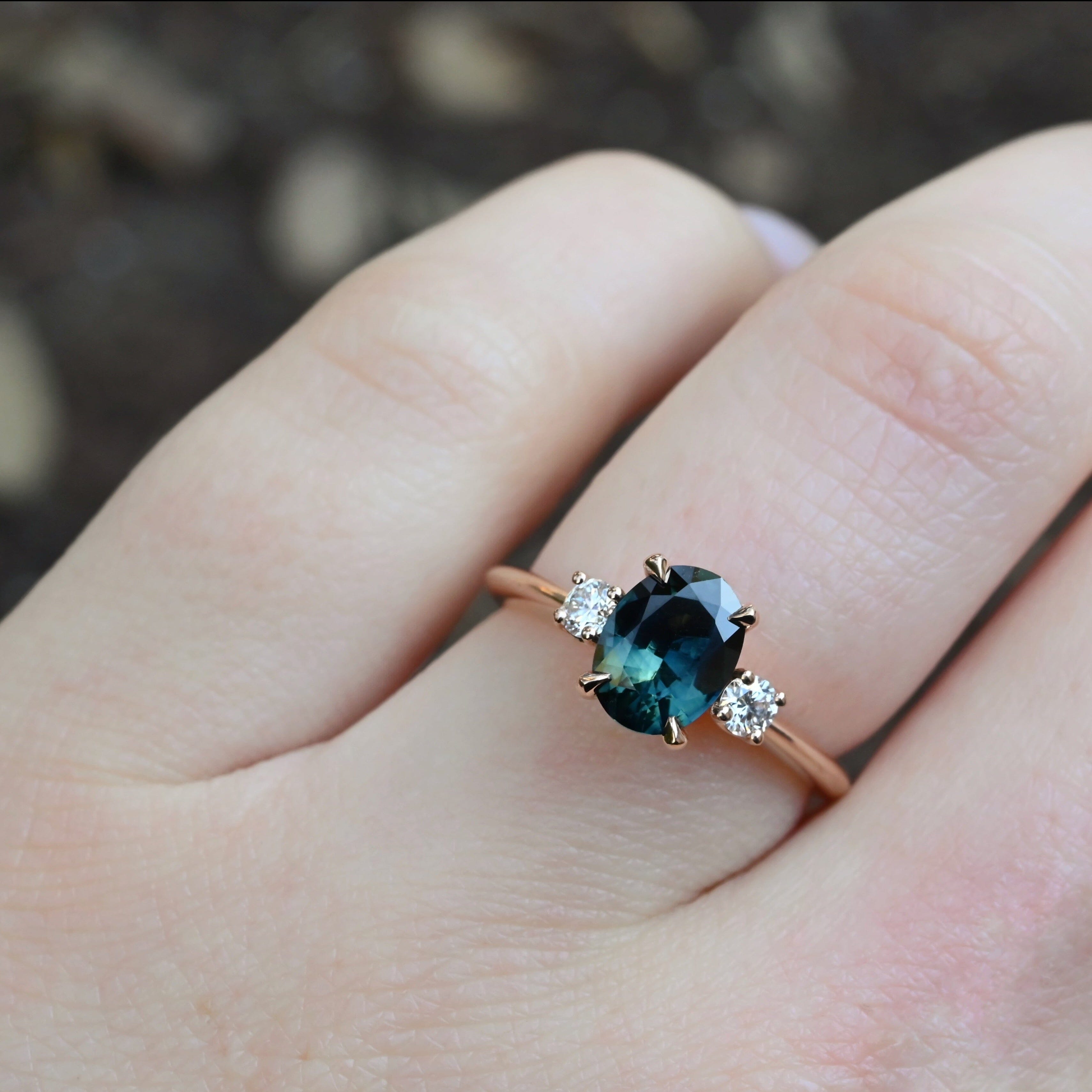 Peacock sapphire hot sale rose gold