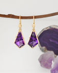 ‘Summit’ Amethyst Yellow Gold Earrings Earrings Jason Ree Design 