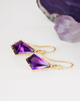 ‘Summit’ Amethyst Yellow Gold Earrings Earrings Jason Ree Design 