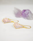 ‘Pinnacle’ Rose Quartz Yellow Gold Earrings Earrings Jason Ree Design 