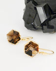 ‘Mesa’ Smokey Quartz Yellow Gold Earrings Earrings Jason Ree Design 