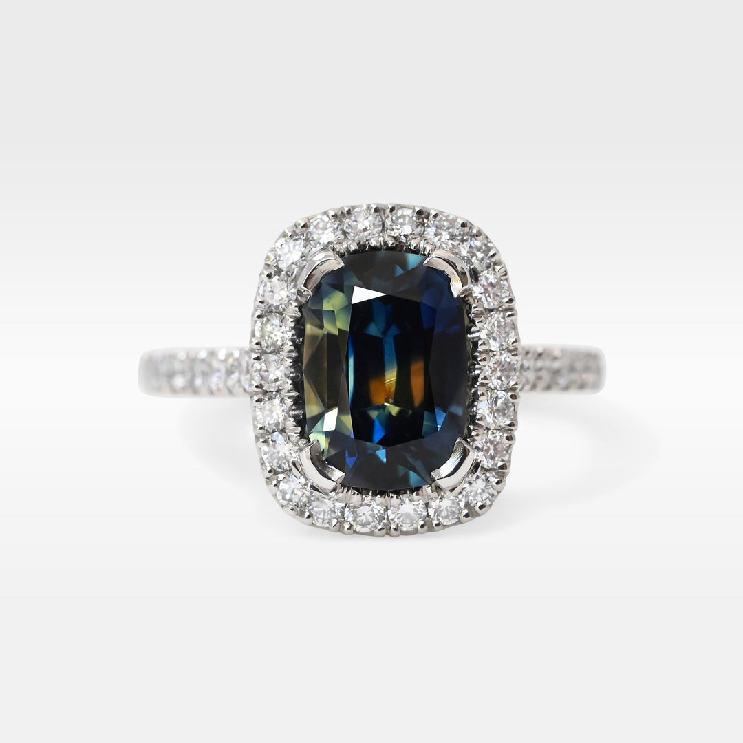 ‘Royale’ 1.99ct Australian Parti Sapphire & Diamond Platinum Ring Ring Jason Ree Design 