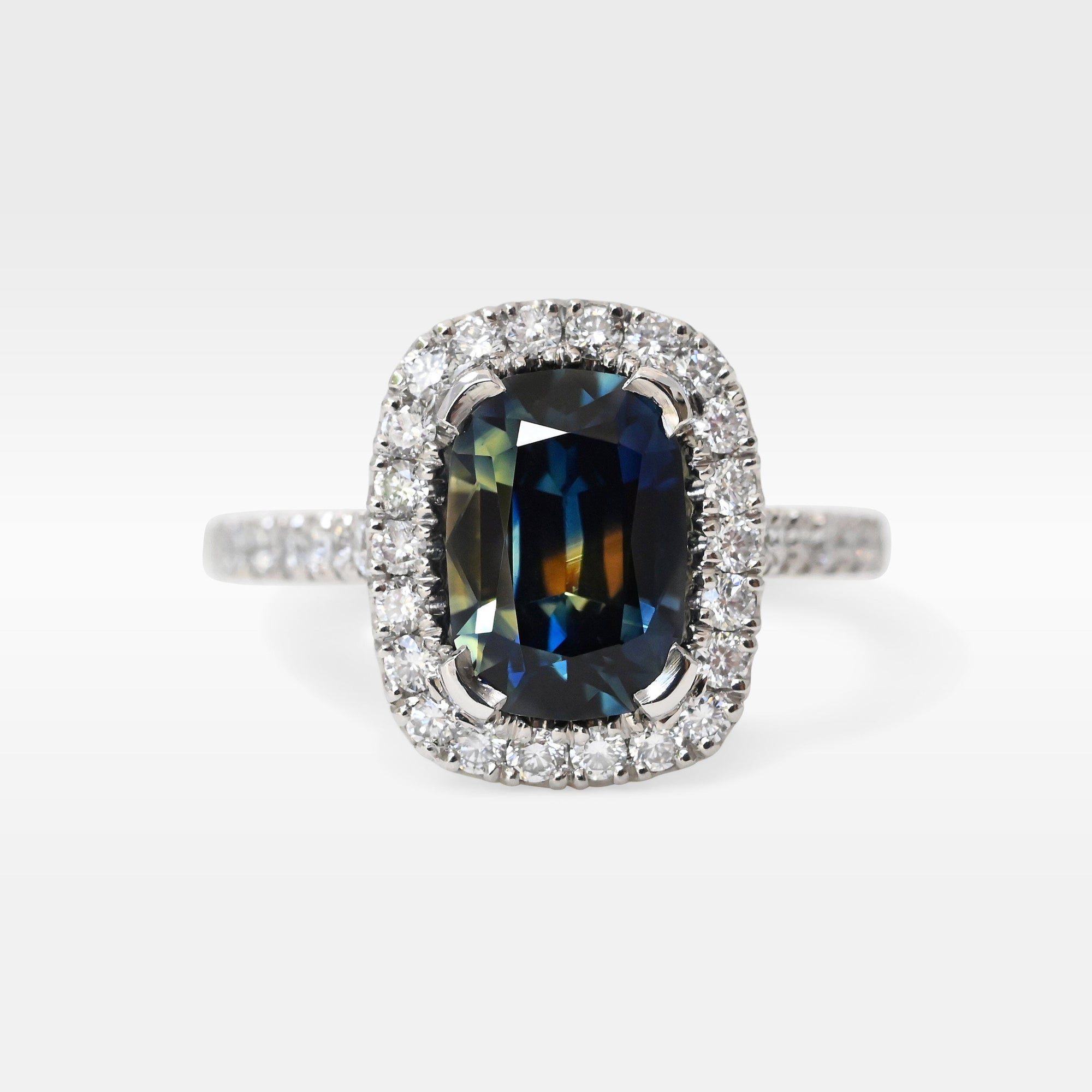 ‘Royale’ 1.99ct Australian Parti Sapphire & Diamond Platinum Ring Ring Jason Ree Design 