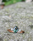 ‘Riverina’ 1.23ct Green Australian Sapphire & Diamond Rose Gold Ring